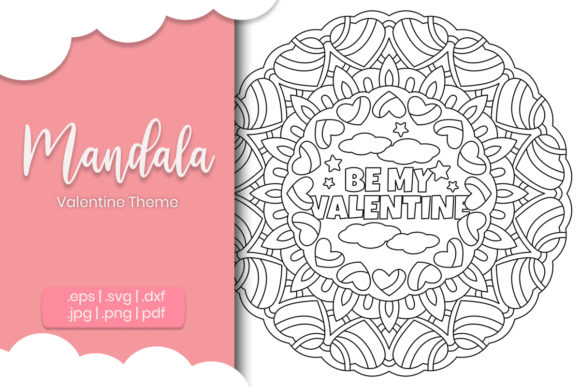 Be My Valentine Mandala Coloring Design: A Versatile Resource for Digital and Physical Projects