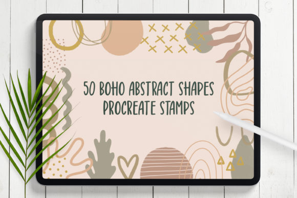 Boho Abstract Shapes Procreate Stamps for iPad