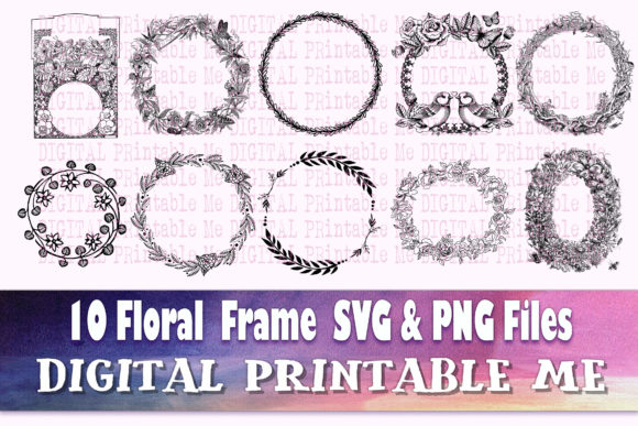 Clip Art Frames, Flower Round Border for Creative Projects