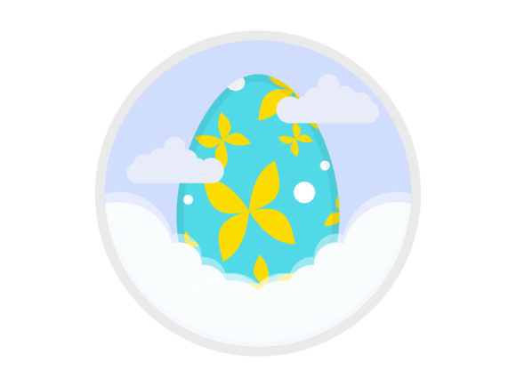 Easter Egg Bunny Decorative Flower Design