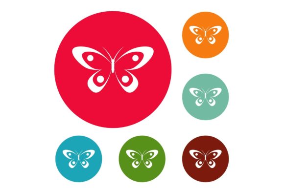Elevate Your Visual Projects with the Decorative Butterfly Icons Circle Set