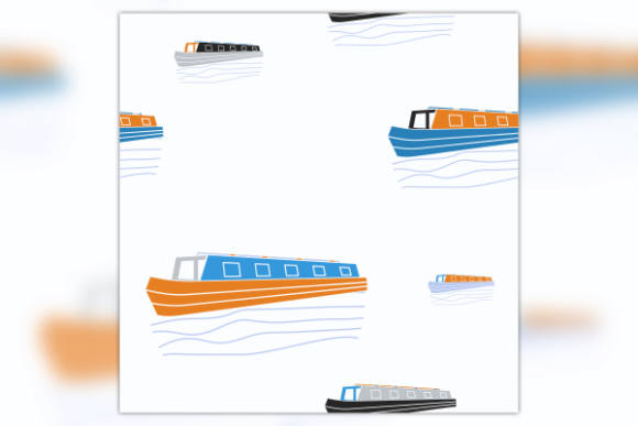Flat Style Narrow Boat Seamless Pattern: A Practical Asset for UK-Themed Design