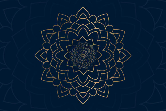 Golden Mandala Pattern Dark Background