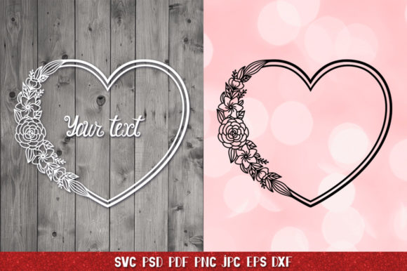 Heart Flower SVG and Heart Frame Designs