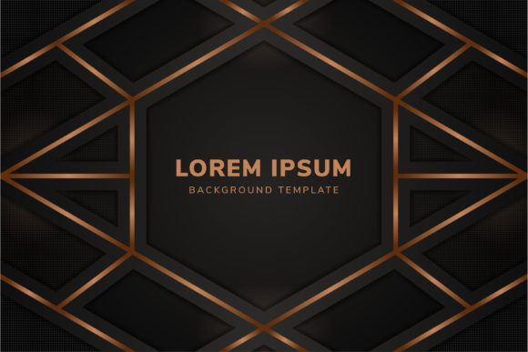 Hexagon Mosaic Black Brown Background