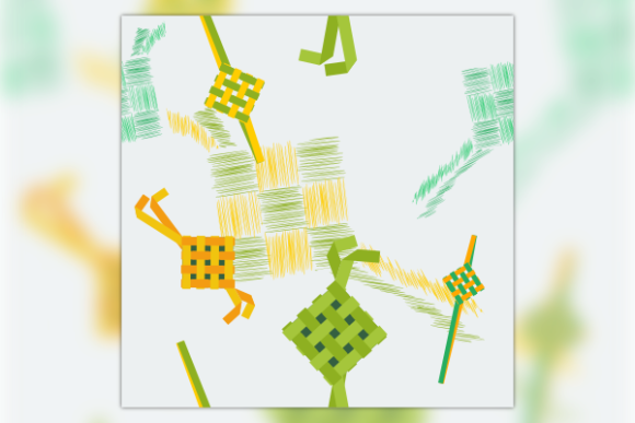 Ketupat Eid Mubarak Seamless Pattern for Cultural Designs