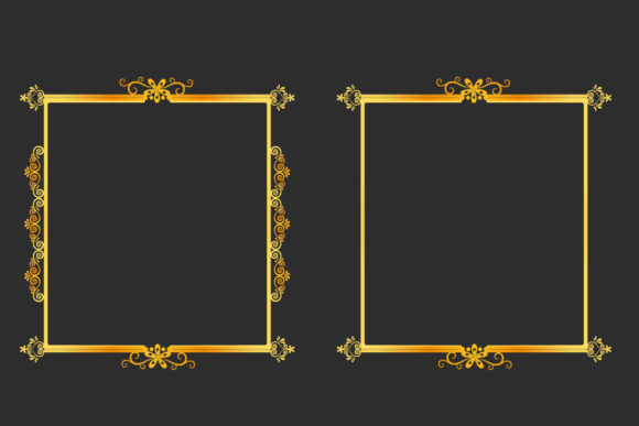 Luxury Golden Border Frame Set Design for Premium Visuals