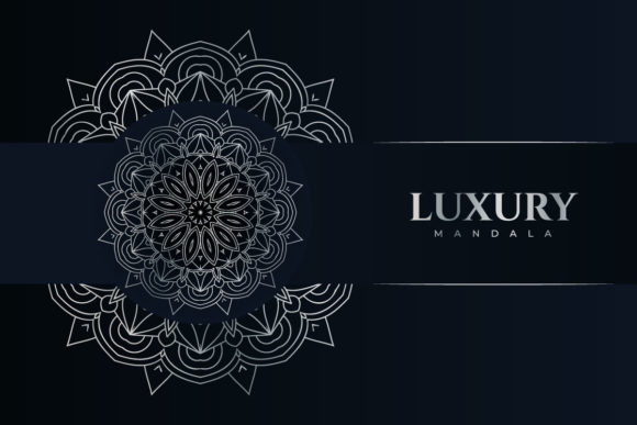 Mandala Silver Pattern Dark Background