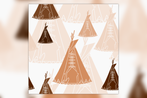 Native American Tent Seamless Pattern
