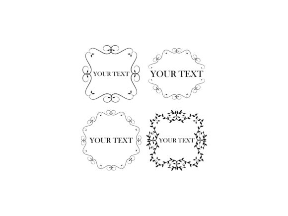 Set of Floral Frame Leaves Ornament for Creative Projects
