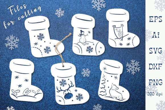Unleash Holiday Creativity with Christmas Felt Boots with Characters.SVG
