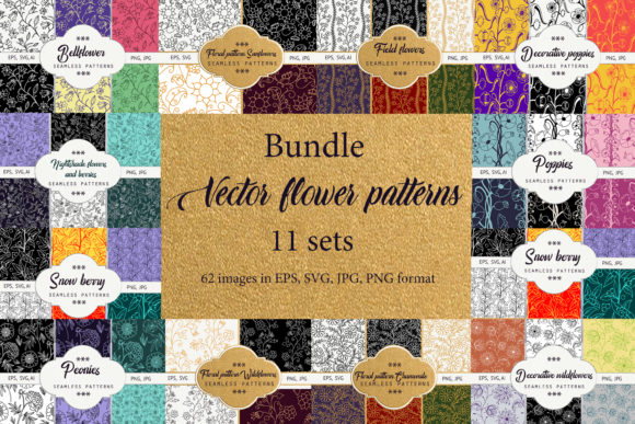 Unlocking Creative Potential with A Bundle of Floral Seamless Patterns