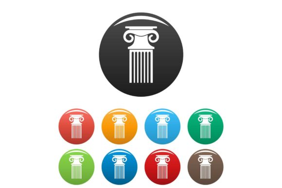 Unlocking Visual Impact with the Decorative Column Icons Set Color Vector